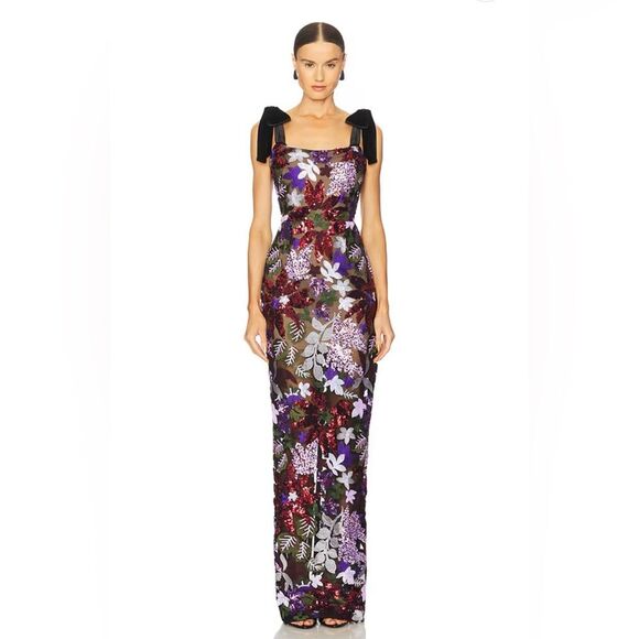 NWOT BRONX AND BANCO Dahlia Maxi Dress in Purple Multi - Picture 2 of 16